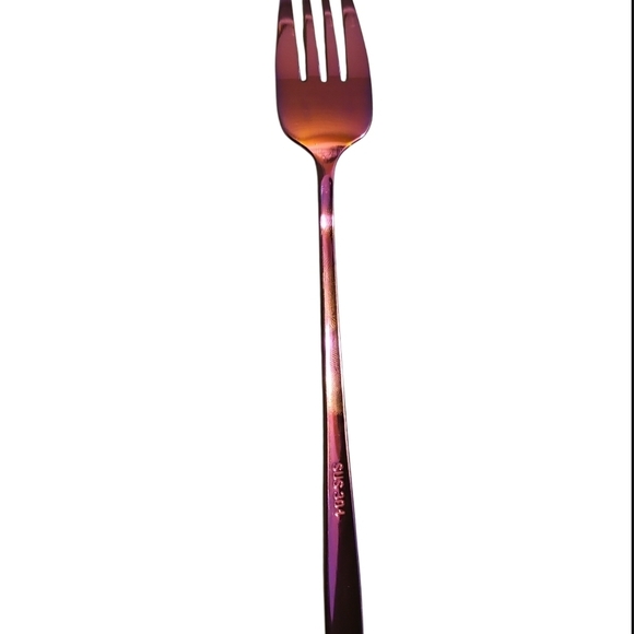 Rainbow Stainless Steel Flatware Set 12pc Purple Iridescent Silverware - Picture 5 of 6
